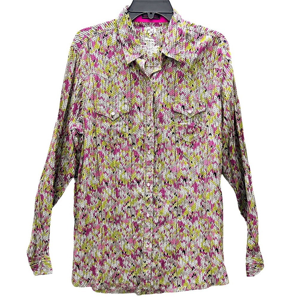 Wrangler Rock 47 Long Live Cowgirl Herringbone Long Sleeve Tunic COASTAL COWGIRL